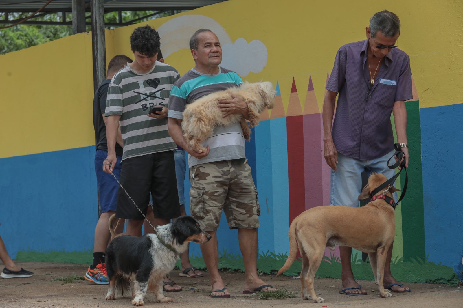 Tutores levam pets ao Dia D da Vacinação Antirrábica em Porto Velho